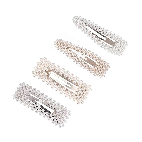 Mikinona 4stücke Haarspangen Mit Perlen Einfache Haarnadel Für Damen Und Mädchen Modische Haarspangen Bobby Pins Dreieck Silber von Mikinona