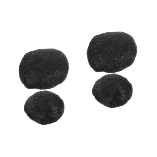 Mikinona 4 Stück Perücke Haarpolster Hochsteckfrisur-Haarspange wisking Damen kunsthaar fokuhila parücke gefälschte Haarknotenverlängerung haarknoten verlängerung Hochtemperaturdraht Black von Mikinona