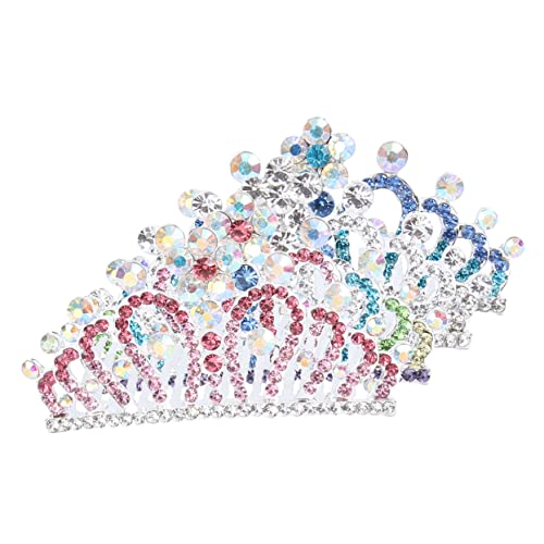 Mikinona 4stücke Junge Mädchen-tiara Mit Glitzer-haarkamm Strasskamm Für Geburtstagsparty Schickes Design Funktionale Haarnadel Clip-krone Für Party-anlässe von Mikinona