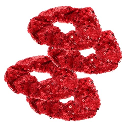 Mikinona 4stücke Weihnachts-haarspangen Mit Pailletten Elastische Haargummis Für Junge Mädchen Geeignet Für Festliche Anlässe Geburtstagsfeiern Und Hochzeiten Große Rote Farbe von Mikinona