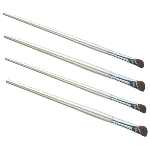 Mikinona 4 Stück Abgewinkelte Make Up Pinsel für Nasenkontur und Lidschatten Synthetikborsten für Highlighter und Verblenden Ergonomisches Design von Mikinona