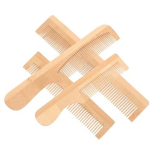 Mikinona 4 Stück Teiliges Holz Kamm mit Ergonomischem Griff Kompakte Reise Kämme für Damen und Herren Vielseitig zum Entwirren Styling Geeignet für Locken und Leicht und Tragbar von Mikinona