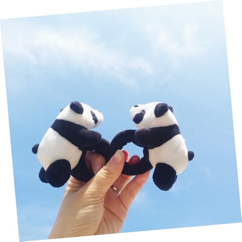 Mikinona 4 Stück Teiliges Panda plüsch schnapparmband Weiche Tierische Klatscharmbänder für Niedliches Kuscheltier design Bequemes Armband für Geburtstag und Partyspaß von Mikinona