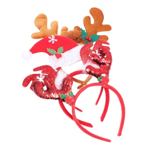 Mikinona 4 Stücke Weihnachten Stirnband Elch Kopfbedeckungen Party Liefert Rentier Horn Stirnband Für Erwachsene Jungen Und Mädchen von Mikinona