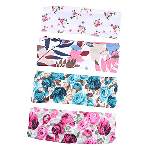 Mikinona 4 Stück böhmisches Stirnband damen stirnbänder breit Yoga-Zubehör Trainingsstirnbänder für Frauen Schweiß laufendes Stirnband laufendes Haarband Frauenhaarband Sportstirnband Stoff von Mikinona