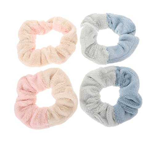 Mikinona 4stücke Zarte Pferdeschwanz Haar Clips Plüsch Haar Ringe Frauen Plüsch Kopfschmuck von Mikinona
