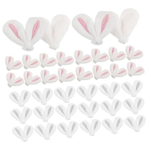 Mikinona 40 Stück Hasenohren Haarschmuck Plüsch Bobby Haarspangen selber machen Kaninchen Haarnadel Hasen-Anhänger Hasenohr für Haarspangen Zubehör für Hasenohren Charme für DIY Stoff von Mikinona