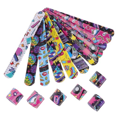 Mikinona 48 Stück Teiliges Rockmusik Slap Armband PVC Eisen Leichte Robuste Klatschbänder mit Vintage print Kompakt und Einfach zu Tragen als Party Geburtstagsmitgebsel für Musikfans Mikinona 48 Stück Teiliges Rockmusik Slap Armband PVC Eisen Leichte Robuste Klatschbänder mit Vintage print Kompakt und Einfach zu Tragen als Party Geburtstagsmitgebsel für Musikfans von Mikinona