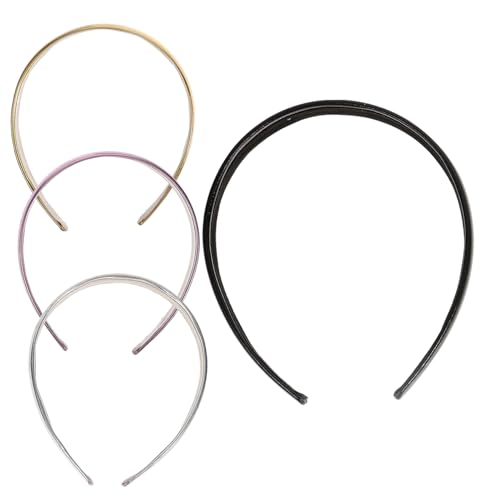 Mikinona 4stücke Damen Haarbänder Imitationsleder Und Stirnbänder Silber Champagner Und Schwarz Vielseitig Kombinierbare Kopfaccessoires Für von Mikinona