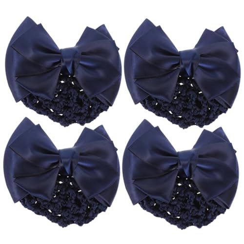 Mikinona 4stücke Haarnetze Für Damen Dutt-haarnetze Mit Schleife Haarnetz Für Damen Haarspangen-netz Für Dutt Haarnetz Mit Schleife Für Mädchen von Mikinona