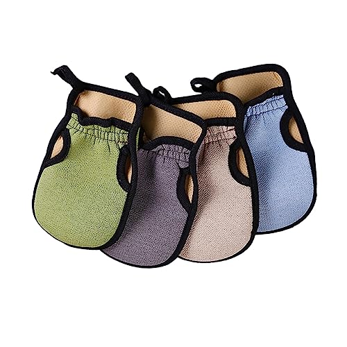 Mikinona 4stücke Dusch Handschuh Badehandschuhe Peelinghandschuhe Fäustlinge Für Gesicht Körper Hals Schultern Füße Hautpflege Herren Damen von Mikinona