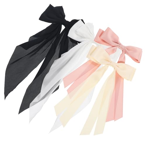 Mikinona 4stücke Haarschleifen Haarspangen Große Schleifen Haarbänder Für Frauen Teenager Mädchen Clip Befestigt Leicht Und Bequem Langlebig Für Alltag Und Partys von Mikinona