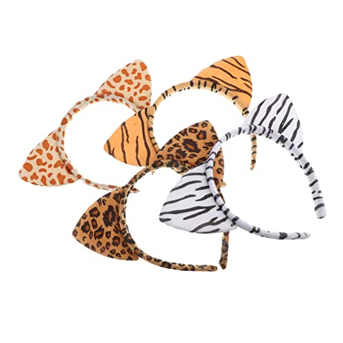 Mikinona 4stücke Katzenohr Stirnbänder Cosplay Kostüm Leopard Zebra Haarreifen Für Mädchen Und Junge Mädchen Modischer Kopfschmuck von Mikinona