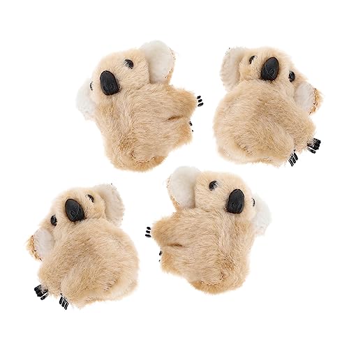 Mikinona 4stücke Plüsch Koala Haarspangen Kleine Koala-bärenkrallen Süßes Stofftier Unregelmäßige Haarklammern Haarnadel-accessoires Für Frauen Und Mädchen Khaki von Mikinona