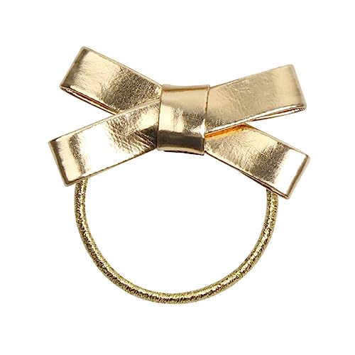 Mikinona 4stücke Pu Haargummis Mit Schleife Dehnbar Und Elastisch Pferdeschwanzhalter Haarspangen Für Junge Mädchen Und Mädchen Lichtecht Und Langlebig von Mikinona