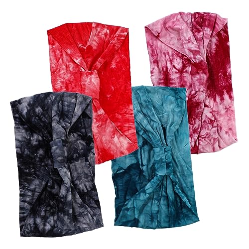 Mikinona 4stücke -stirnbänder Für Yoga Geknotet Breit Leuchtende Farben Sport-haarbänder Für Damen Und Mädchen Passt Zu Verschiedenen Anlässen Bequeme Bänder Für Kopf von Mikinona