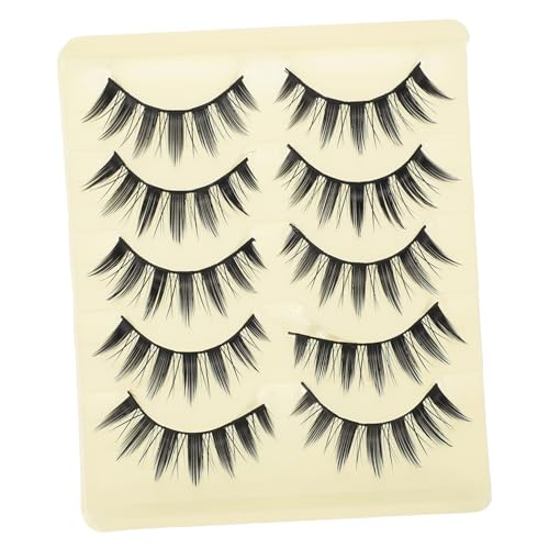 Mikinona 5 Paare Falsche Wimpern fake wimpern falsecara wimpern wimperntusche mit fasern Wimpern aus Faser Künstliche Wimpern natürlich gefälschte wimpern kit dicht Comics Ballaststoff von Mikinona