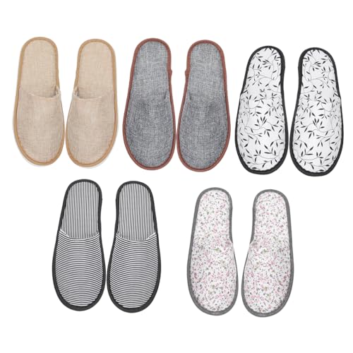 Mikinona 5 Paare Hausschuhe Für Zu Hause Hotelschuhe Hotel Pantoffel Hotel Hausschuhe Unisex Pantoffeln Zimmer Damen Für Schuhloses Zuhause Segeltuch Mikinona 5 Paare Hausschuhe Für Zu Hause Hotelschuhe Hotel Pantoffel Hotel Hausschuhe Unisex Pantoffeln Zimmer Damen Für Schuhloses Zuhause Segeltuch von Mikinona