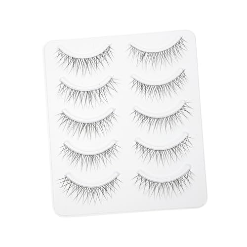 Mikinona 5 Paare Wimpern Make-up-Zubehör kosmetische Accessoires pestanas postizas naturales Mädchen cosmetic kosmetiktäschchen wimperverlängung Schärfen schmücken 3d chemische Faser von Mikinona