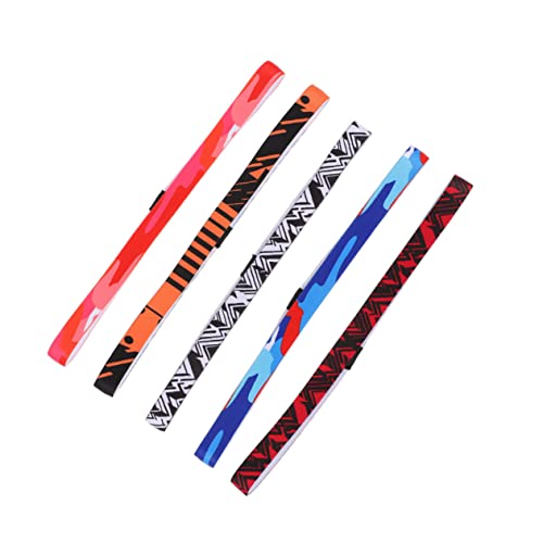 Mikinona 5 Stück Teiliges Sport Stirnband für Damen Rutschfeste Elastische Haarbänder für Yoga Fitness und Mehr Atmungsaktive Schweißbänder Modischen Farben Camouflage Camouflage von Mikinona