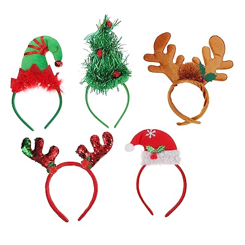 Mikinona 5St Weihnachtsstirnband kinder haar tragen Weihnachtshaarband Haargummis Weihnachts-Haarschmuck dekorative Haartracht Ohr Kopfbedeckung Weihnachtselfe Stoff von Mikinona