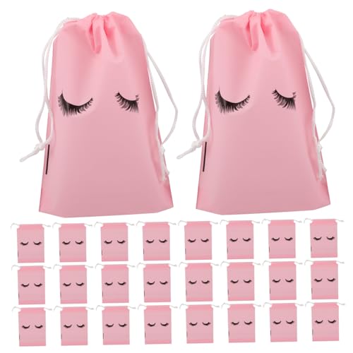 Mikinona 50stücke Make-up-Tasche Mit Kordelzug Reisebeutel Aus Kunststoff Kosmetiktasche Für Wimpern Und Pflegeutensilien Tragbar Und Langlebig Geeignet Für Damen Und Mädchen von Mikinona