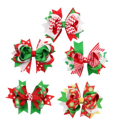 Mikinona Haarnadel Weihnachtshaarspangen Für Frauen Dekorative Haarspangen Mit Schleife 5 Stück Haarschmuck Für Kinder Zufälliger Stil von Mikinona