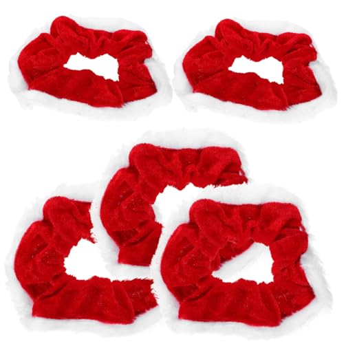 Mikinona Damen Haargummis Weihnachten 5 Stück Velours Scrunchies Pferdeschwanzhalter Stirnbänder von Mikinona