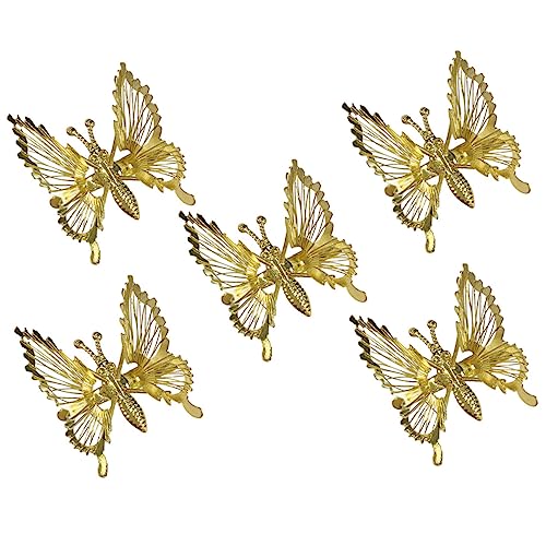 Mikinona 5stücke Schmetterlings-haarspange Aus Hohl-metall Barrettes Clip Für Frauen Mädchen Haarnadeln Mit Strahlendem Glanz Für Festtagsfrisuren von Mikinona
