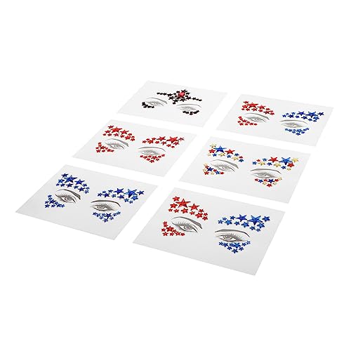 Mikinona 6blätter Bögen Fünfeckigen Stern Auge Aufkleber Kreative Augen Aufkleber Für Körper Make-up von Mikinona