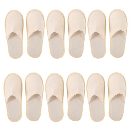 Mikinona 6 Paare Faltbare Leichte Hotelslipper aus Baumwolle Rutschfest Tragbar für Reisen und Business Bequeme Gästehausschuhe für Damen und Herren Farbe Zufällig Zufällige von Mikinona