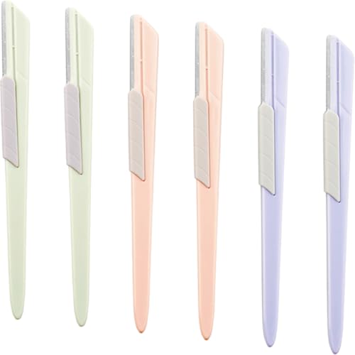 Mikinona 6stücke Augenbrauenrasierer Tragbar Für Frauen Und Männer Gesichtshaarrasierer Mit Schiebeabdeckung Edelstahl Und Kompakt Und Langlebig Für Täglichen Gebrauch von Mikinona