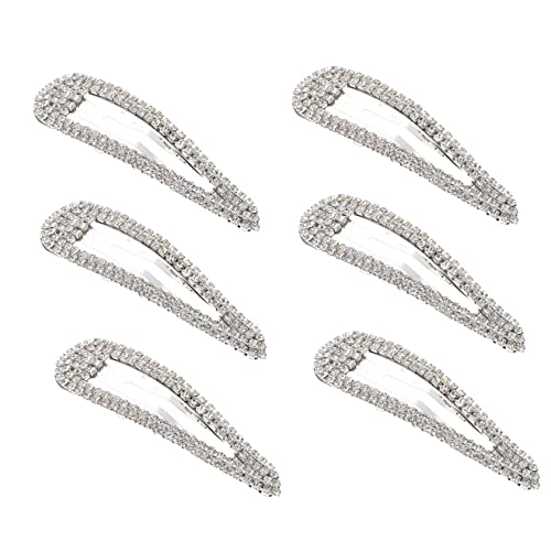 Mikinona 6st Hochzeit Strass Haarspange Haarspangen Für Damen Haarnadel Mit Strass-schnappverschluss Haarnadeln Aus Strass Haarspangen Mit Strasssteinen Eisen Styling-clip Braut Metall von Mikinona