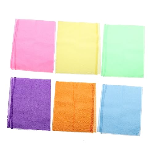 Mikinona 6stücke Lange Nylon-badetücher Für Körperpeeling Rückenpeelingtücher Und Duschpeelingtücher in Verschiedenen Farben Zum Entfernen Abgestorbener Haut Und Unreinheiten Schnell Trockn von Mikinona