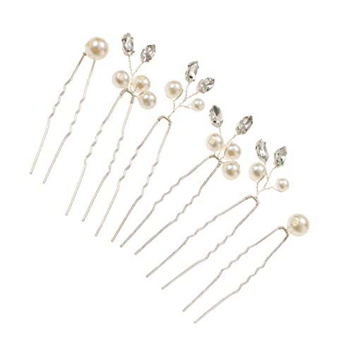 Mikinona 6St Haarschmuck für die Braut Hochzeit Haarspangen Braut Haarspange hair accessories for girls hochzeitshaar schmuck Haarklammer Tiara Haarnadel mit Hochzeitsperlen Braut Haarnadel von Mikinona