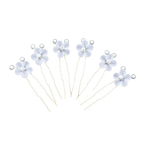 Mikinona 6stücke Weiß Perle Haarnadel Mode Haar u Form Haar Essstäbchen Für Mädchen Hochzeit Braut von Mikinona