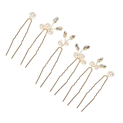 Mikinona 6st Haarschmuck Für Die Braut Perlenclips Für Haare Perlen-haarspange Perlenkopfschmuck Braut-tiara Haarschmuck Aus Perlen Hochzeit Haarspange Pferdeauge Haarnadel Künstliche Perle von Mikinona