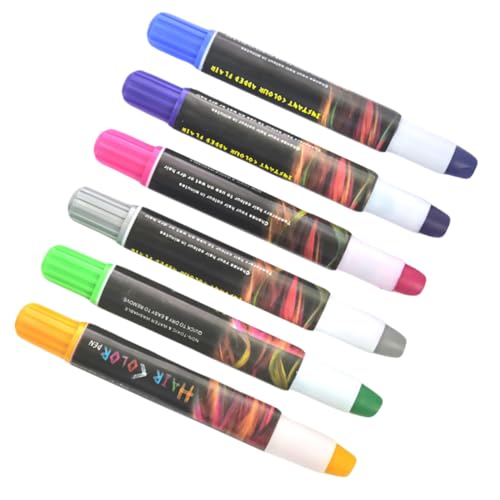 Mikinona 6stücke Haarkreide Stifte Farben Waschbar Haarfarbenstift Für Mädchen Temporäre Färbekreide Haarfarbenkreide Mit Kreide Haar Färben von Mikinona