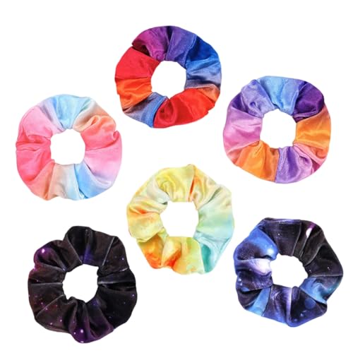 Mikinona 6stücke Mädchen Regenbogen Haargummis Elastische Haarbänder Für Frauen Stilvolle Ponytail Halter Zufällige Farben Und Designs Für Schulsport Und Freizeit von Mikinona