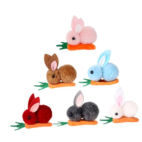 Mikinona 6stücke Niedlich Und Plüsch-haarspangen Mit Hasen Karottenmotiv Für Ostern Haarschmuck Für Mädchen Bequeme Clips Für Alltag von Mikinona