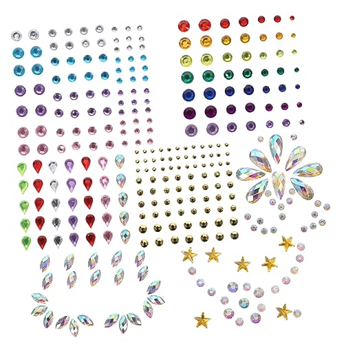 Mikinona Halloween Face Gems Aufkleber Set 7 Stück Aufkleber für Cosplay Party Dekorationen von Mikinona