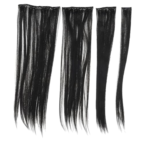 Mikinona 7St Perückenstück Haarspangen für glattes Haar Haarverlängerung Haare glatte Perücken Haarschmuck Haarteil für Frauen gerades Haarteil Mädchen siebenteiliges Set verlängern Damen von Mikinona