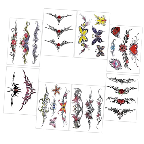 Mikinona 8 Blatt Wasserdichte Temporäre Tattoos Schmetterlinge und Aufkleber für Festivals Strandpartys und Besondere Anlässe Einfach Anzubringen und Vielseitig Verwendbar von Mikinona