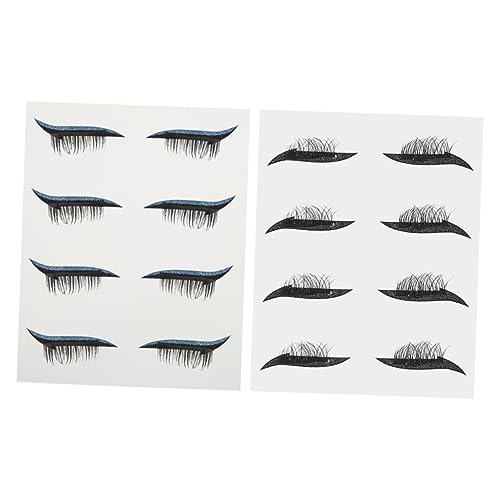 Mikinona 8paare Glitzer Eyeliner Wimpern Aufkleber Selbstklebende Augen Make-up Sticker Für Kostümpartys Festivals Und Tägliches Make-up Einfache Anwendung Und Reinigung von Mikinona