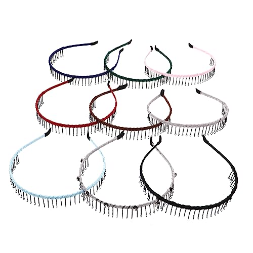 Mikinona 8 Stück Stoffüberzogenes Zahnstirnband für Damen und Herren Rutschfestes Haarband mit Zähnen für Verschiedene Frisuren Haarschmuck für Alltag von Mikinona
