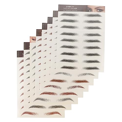 Mikinona 8 Stück Augenbrauenaufkleber Falsche Augenbrauen Kosmetik Schönheit Augenbrauenaufkleber Augenbrauen Imitation Make Up Aufkleber Wasserdichte Aufkleber Wasserdichte von Mikinona