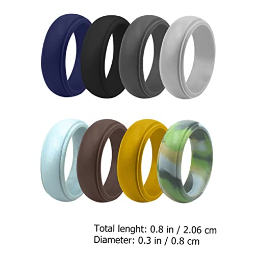 Mikinona 8 Stück Teiliges Flexibles Silikonring Bunte Outdoor Sport Finger Ringe Atmungsaktiv und Komfortabel für Herren für Schwimmen Workout und Gewichtheben von Mikinona