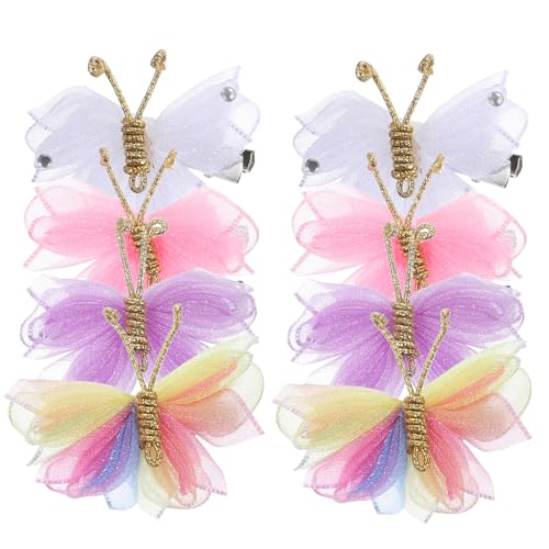 Mikinona 8 Stück Teiliges Kleine Schmetterlings haarklammern für Mädchen Handgefertigt Zarte Netzoptik Bunte Haarschmuck accessoires für Alltag Festliche Anlässe und Geschenke von Mikinona