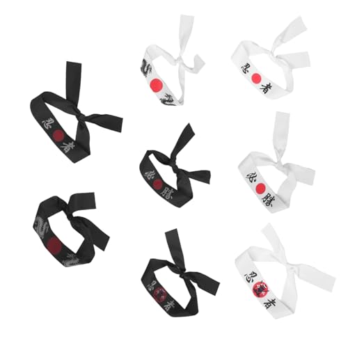 Mikinona 8 Stück Teiliges Ninja-kopftuch Verstellbare Japanische Samurai-kopfbänder Atmungsaktive Karate-partyaccessoires Langlebig und Angenehm für Geburtstagsfeiern und Rollenspiele von Mikinona