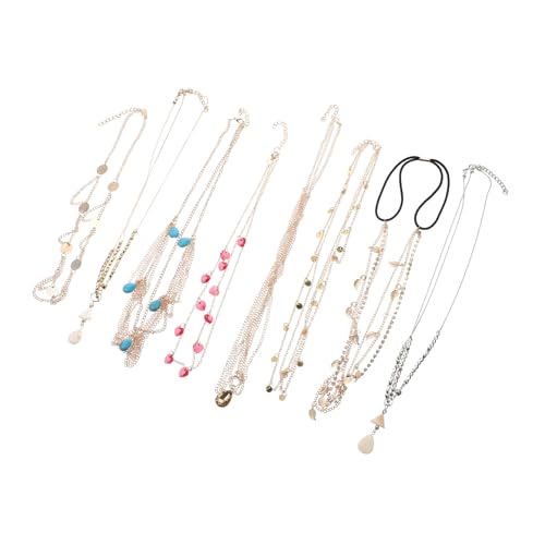 Mikinona 8stücke Haarschmuck Perlen Damen Strass Haarkette Kopfschmuck Dekor Zarter Kopfschmuck Imitation Perle Haar Ketten von Mikinona